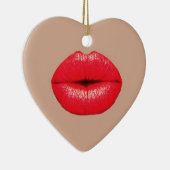 Kaffee Lippen Kuss Pop Art Keramik Ornament (Rechts)