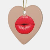 Kaffee Lippen Kuss Pop Art Keramik Ornament (Links)