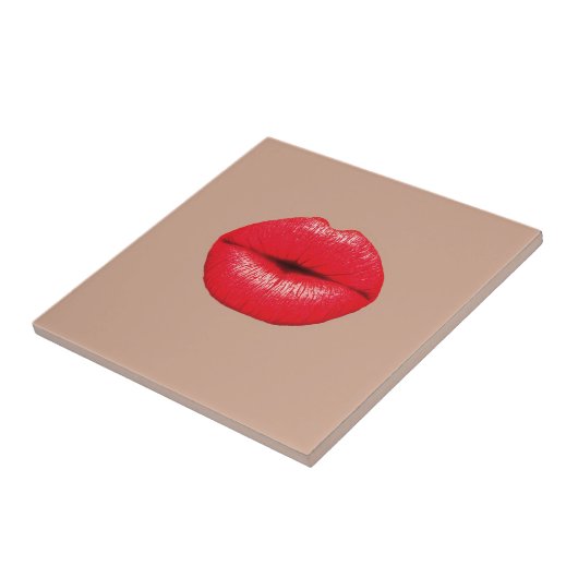Kaffee-Lippenkußkuss-Popkunst Fliese (Seite)