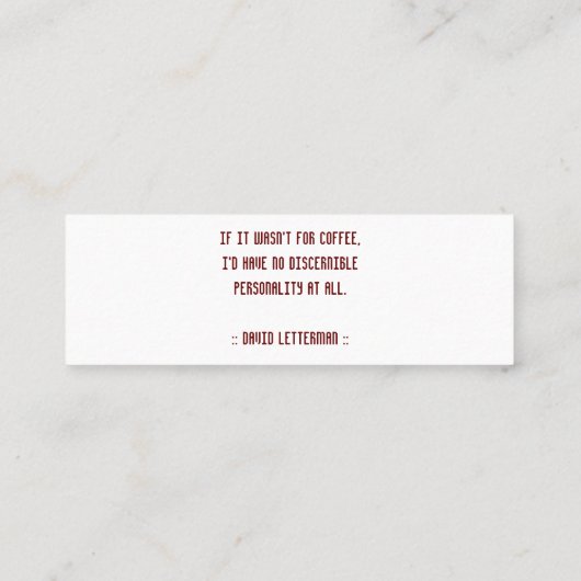 Kaffee-Lochkarte Treuekarte (Rückseite)