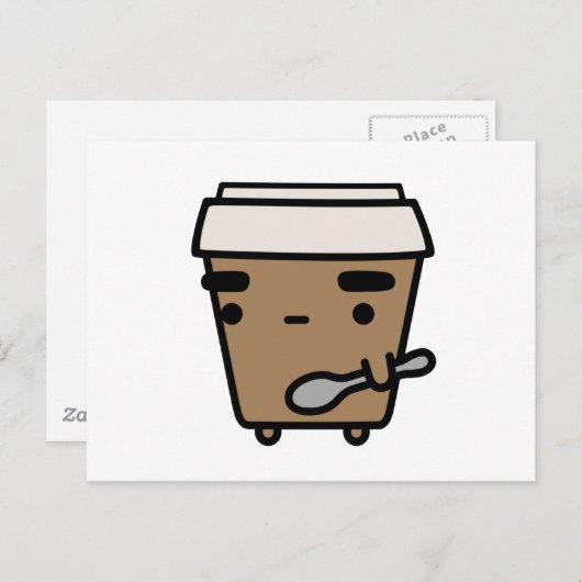 Kaffee & Löffel Postkarte (Vorne/Hinten)