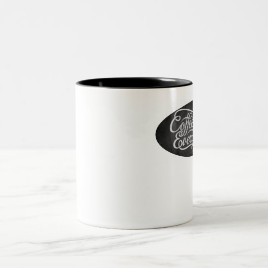 Kaffee löst alles Schale Zweifarbige Tasse (Mittel)