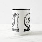 Kaffee löst alles, was komisches Zitat Schwarz-wei Tasse (Zentrum)