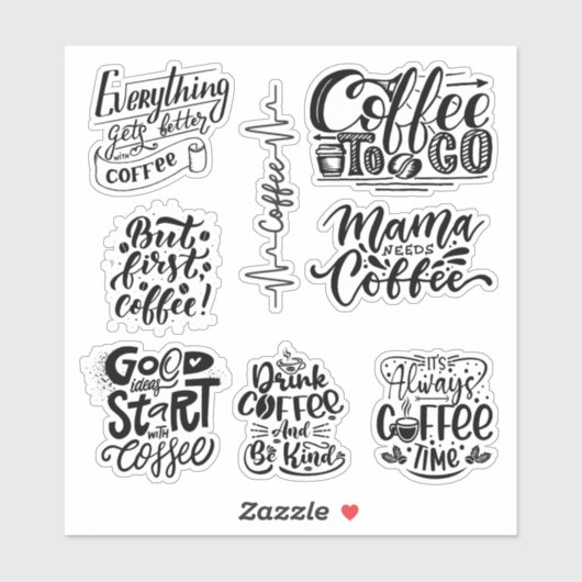 Kaffee Lover Aufkleber (Blatt)