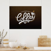 Kaffee Lover Beginnen wir mit einem Kaffee Poster (Küche)