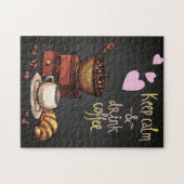 Kaffee Lover Behielt Ruhe und Kaffee Puzzle (Horizontal)