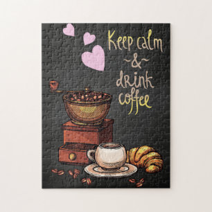 Kaffee Lover Behielt Ruhe und Kaffee Puzzle