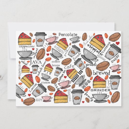 Kaffee Lover Café oder Café Grußkarte Einladung (Vorderseite)