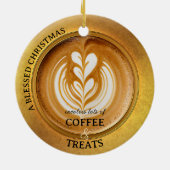 Kaffee Lover Cappuccino Keramik Ornament (Hinten)