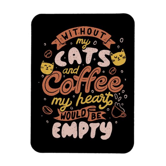 Kaffee Lover Cats und Kaffee Magnet (Vertikal)
