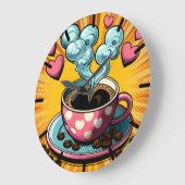 Kaffee Lover Coffee Shop oder Café Clock Große Wanduhr (Winkel)