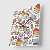 Kaffee Lover Coffee Shop oder Café Clock Quadratische Wanduhr (Winkel)