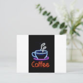 Kaffee Lover Cup Neon Sign Geschenk Geschenk vorha Postkarte (Stehend Vorderseite)