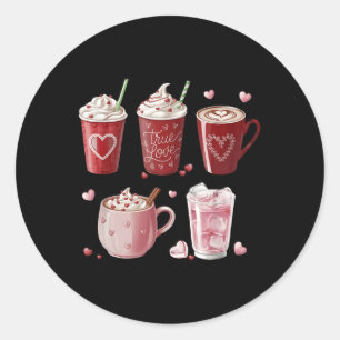Kaffee Lover Cups Kaffee Cups Valentine Romantisch Runder Aufkleber