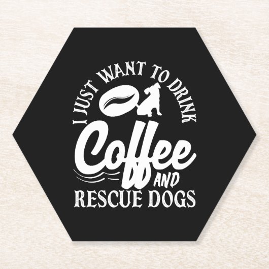 Kaffee Lover Drink Coffee Rescue Hunde Untersetzer (Vorderseite)