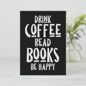 Kaffee Lover Drink Kaffee Bücher lesen glücklich s Save The Date (Stehend Vorderseite)