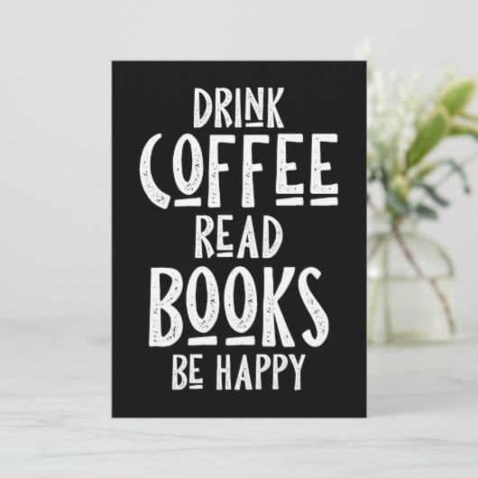 Kaffee Lover Drink Kaffee Bücher lesen glücklich s Save The Date (Stehend Vorderseite)