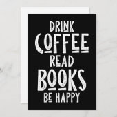 Kaffee Lover Drink Kaffee Bücher lesen glücklich s Save The Date (Vorne/Hinten)