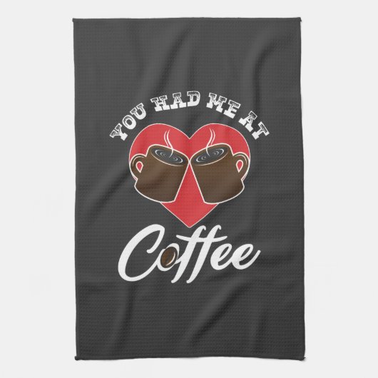 Kaffee Lover - Du hattest mich beim Kaffee Geschirrtuch (Vertikal)
