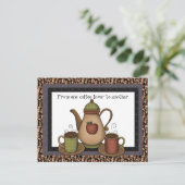 Kaffee Lover fun Cartoon Postkarte (Stehend Vorderseite)