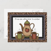 Kaffee Lover fun Cartoon Postkarte (Vorne/Hinten)