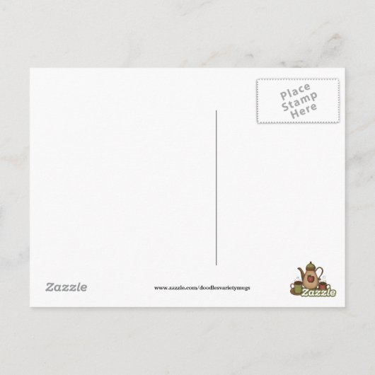 Kaffee Lover fun Cartoon Postkarte (Rückseite)