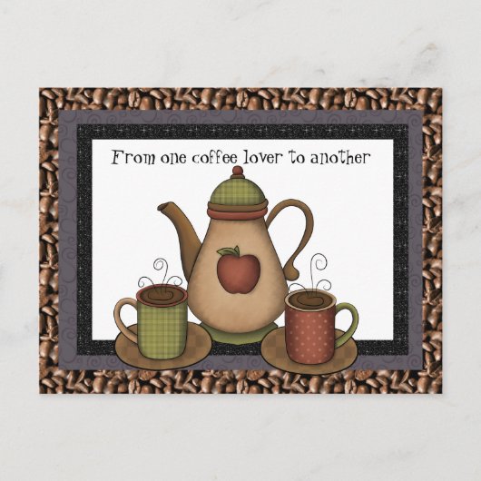 Kaffee Lover fun Cartoon Postkarte (Vorderseite)
