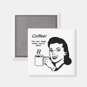 Kaffee Lover Funny 2 Zoll Square Magnet (Vorderseite/Rückseite)