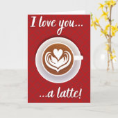 Kaffee Lover Funny Latte Valentine Card Karte (Gelbe Blume)