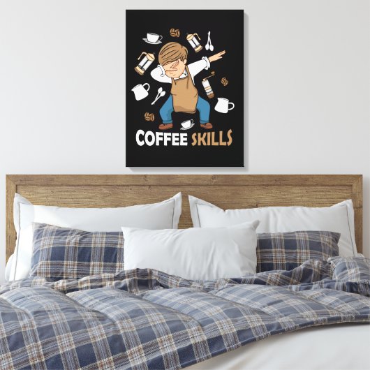 Kaffee Lover Geschenk Männer Barista Latte Art Leinwanddruck (Insitu (Schlafzimmer))