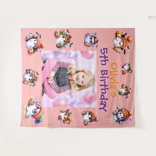 Kaffee Lover Ghost Party Hintergrund für Kinder Pa Wandteppich (Vorderseite (Horizontal))