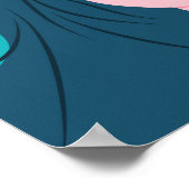 Kaffee Lover Girl Blue Hair Koffein Tattoo Poster (Ecke)