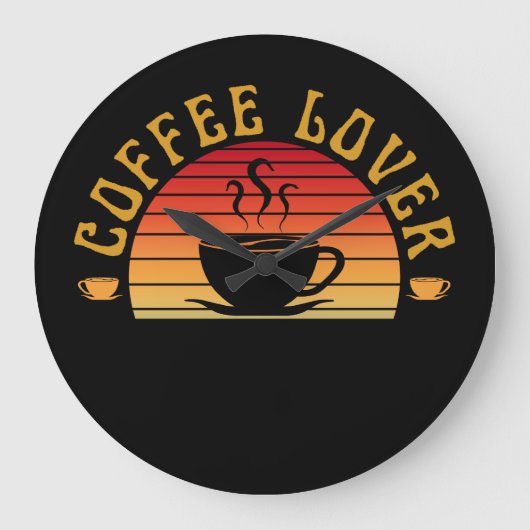 KAFFEE LOVER GROßE WANDUHR (Vorderseite)