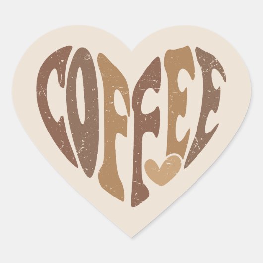 Kaffee Lover Herz-Aufkleber (Vorderseite)