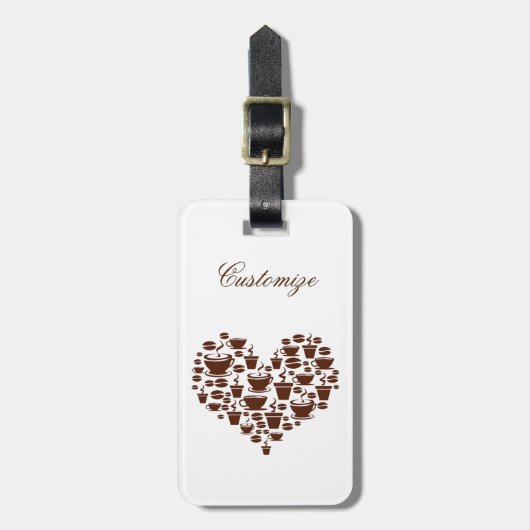 Kaffee Lover Herz Thunder_Cove Gepäckanhänger (Vorderseite vertikal)