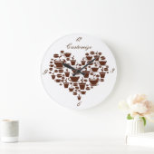 Kaffee Lover Herz Thunder_Cove Große Wanduhr (Zuhause)