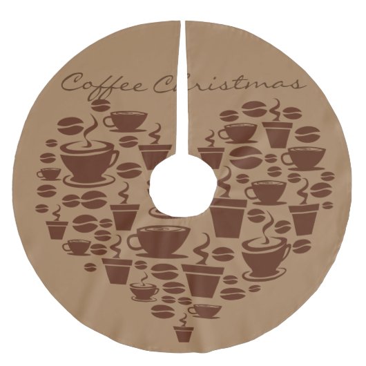 Kaffee Lover Herz Thunder_Cove Polyester Weihnachtsbaumdecke (Vorderseite)
