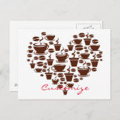 Kaffee Lover Herz Thunder_Cove Postkarte (Vorne/Hinten)