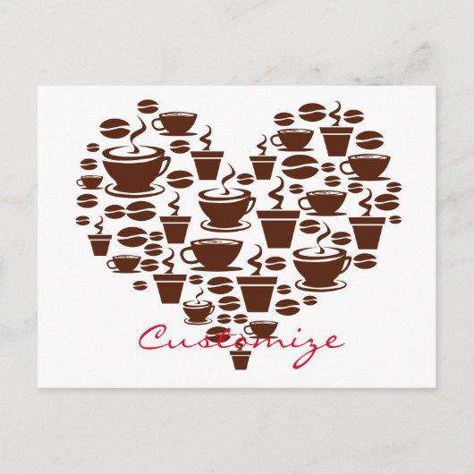 Kaffee Lover Herz Thunder_Cove Postkarte (Vorderseite)