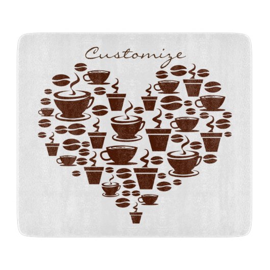 Kaffee Lover Herz Thunder_Cove Schneidebrett (Vorderseite)