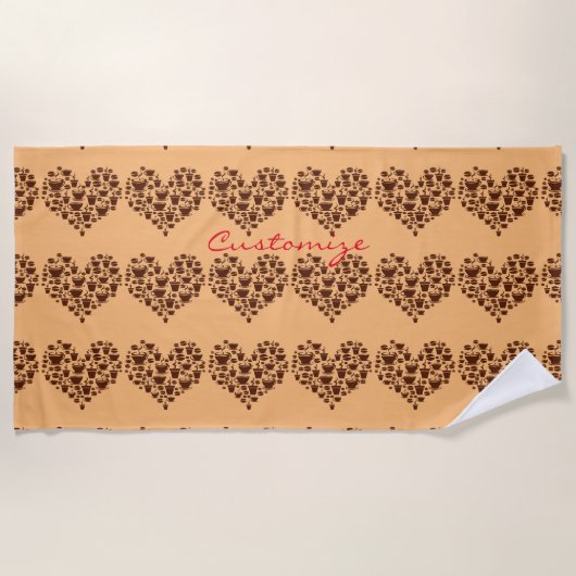 Kaffee Lover Herz Thunder_Cove Strandtuch (Vorderseite)