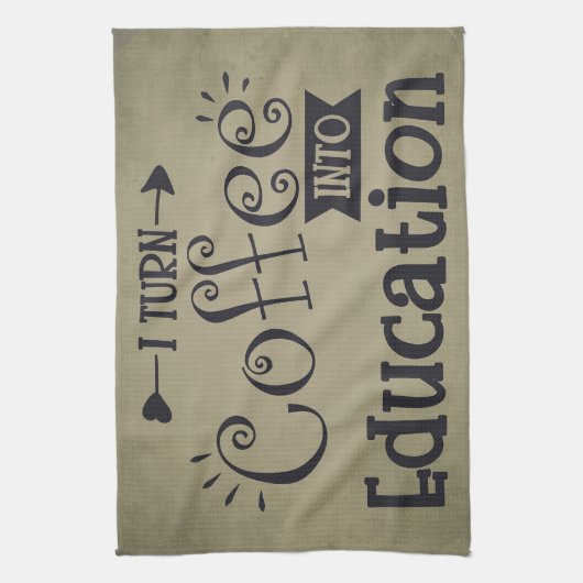 Kaffee Lover I Turn Coffee in Bildung Geschirrtuch (Vertikal)