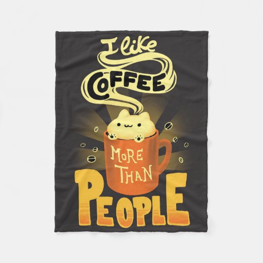 Kaffee Lover Ich mag Kaffee mehr als Menschen Fleecedecke (Vorderseite)