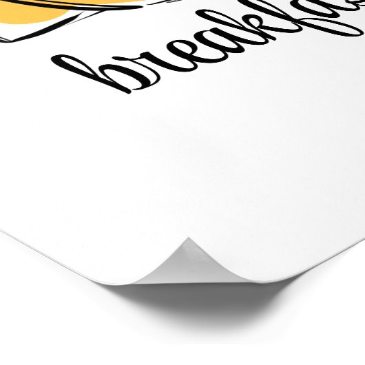 Kaffee Lover Ink Sketch Croissant Poster (Ecke)