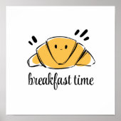 Kaffee Lover Ink Sketch Croissant Poster (Vorne)