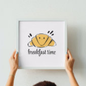 Kaffee Lover Ink Sketch Croissant Poster