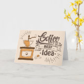 Kaffee Lover ist die beste Idee Karte (Gelbe Blume)