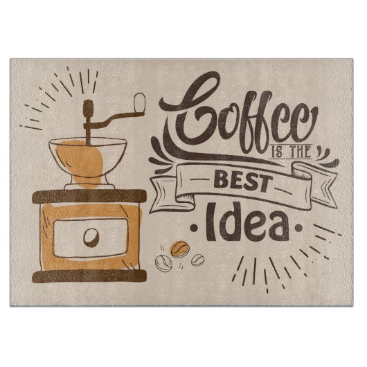 Kaffee Lover ist die beste Idee Schneidebrett (Vorderseite)