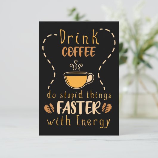 Kaffee Lover Kaffee Schneller Kaffee mit Energie Dankeskarte (Stehend Vorderseite)