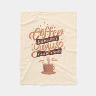 Kaffee Lover Kaffee und Jesus Fleecedecke